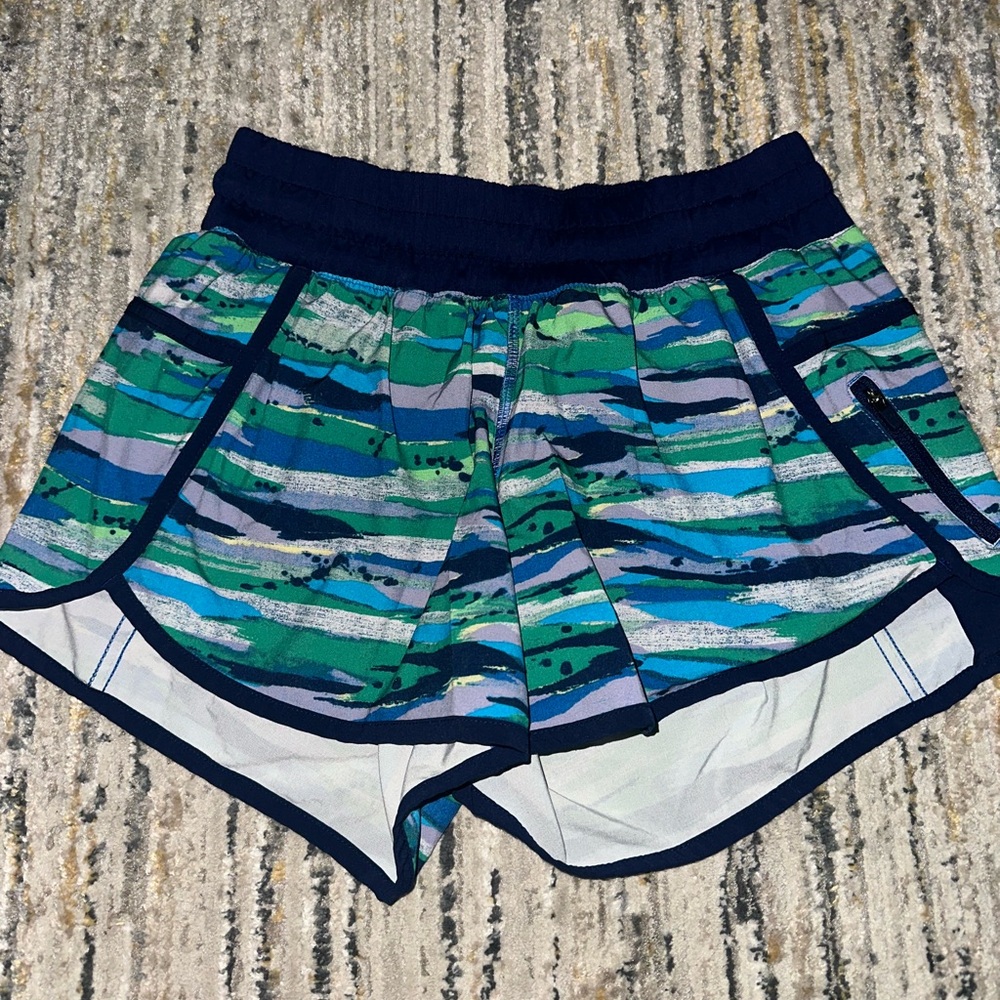 Lululemon Athletica Blue and Green Athletic Shorts